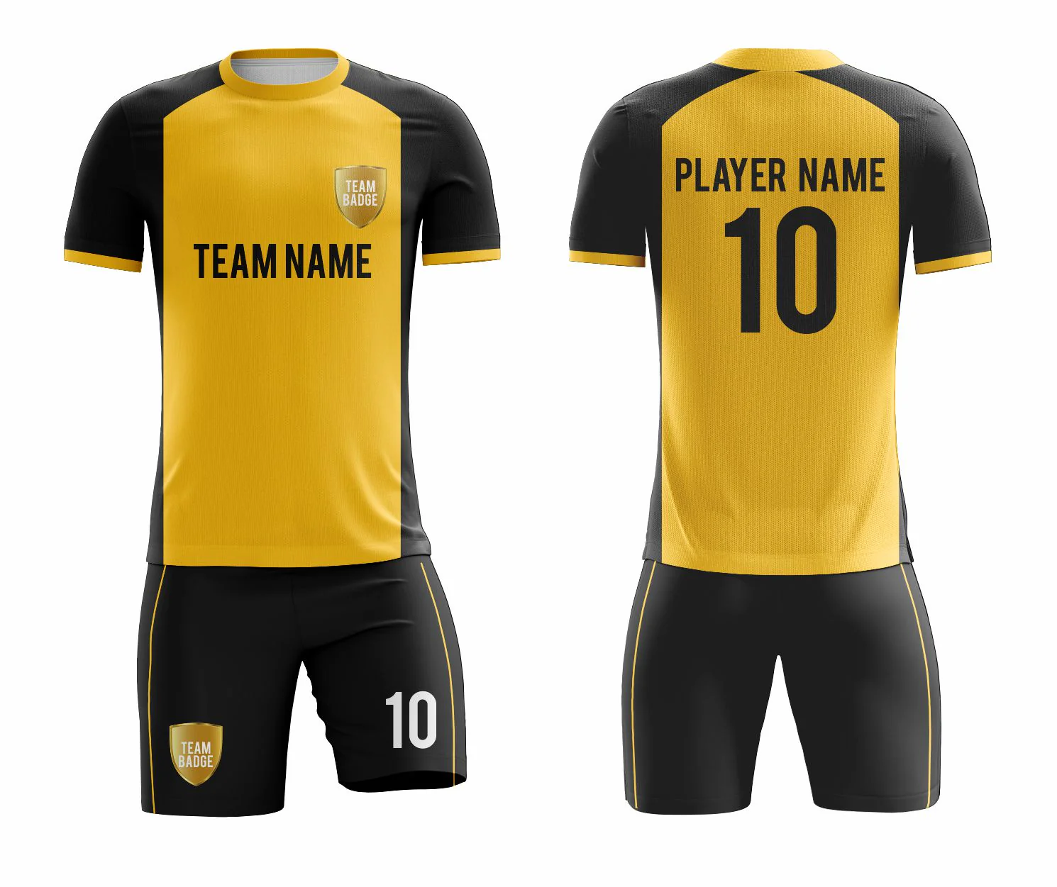 SB 12890 Yellow and Black Sublimation Custom Soccer Jersey Adult & Youth Unisex - Hipona Sports