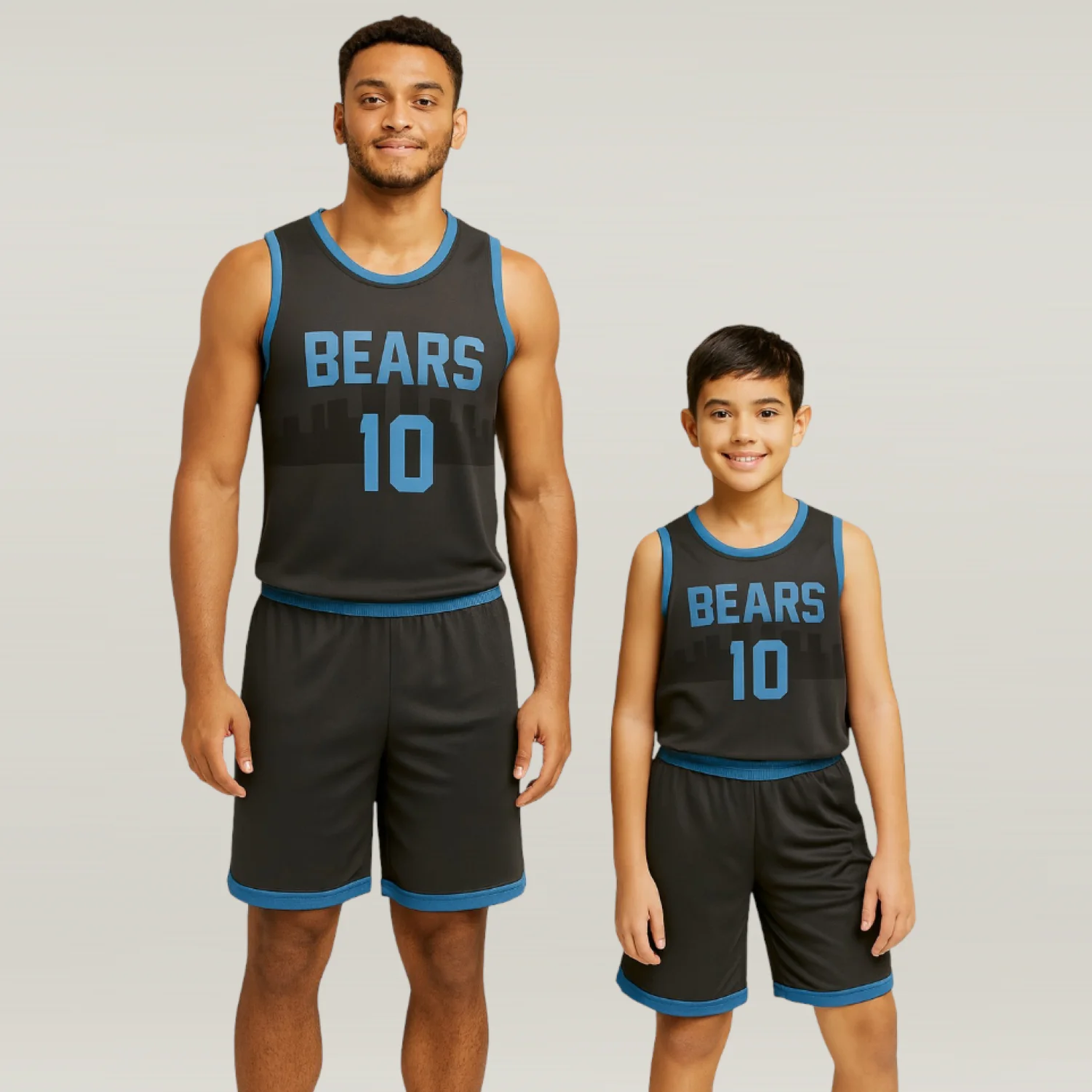 BBU-117 Black Customizable Basketball Jersey With Optional Shorts - Hipona Sports