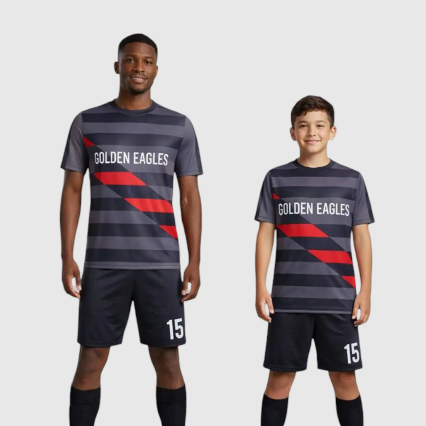 SB 1073 Black Sublimation Custom Soccer Jersey Adult & Youth Unisex - Hipona Sports