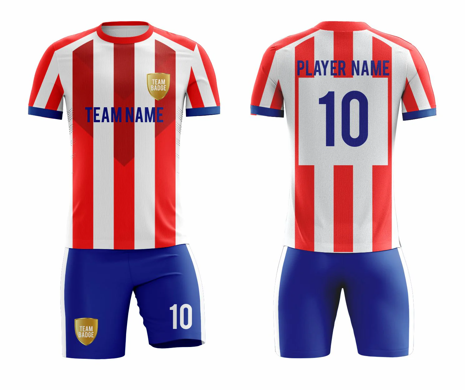 SB 12806 White, Red and Blue Sublimation Custom Soccer Jersey Adult & Youth Unisex - Hipona Sports