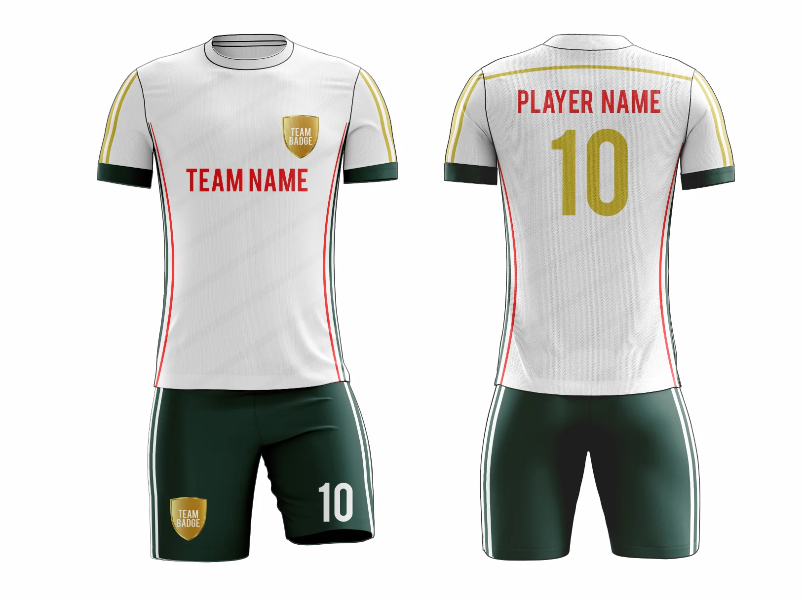 SB 1148 White/Green Sublimation Custom Soccer Jersey Adult & Youth Unisex - Hipona Sports