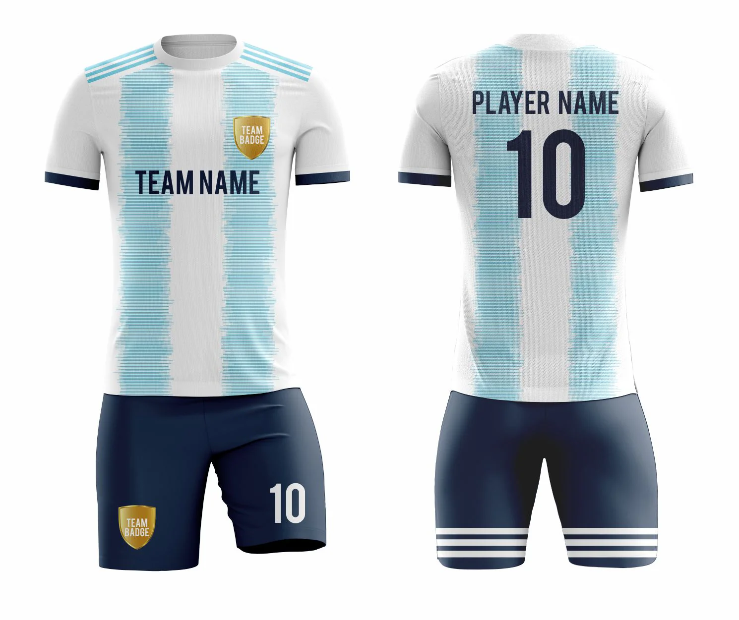 SB 1024 White/Blue Sublimation Custom Soccer Jersey Adult & Youth Unisex - Hipona Sports