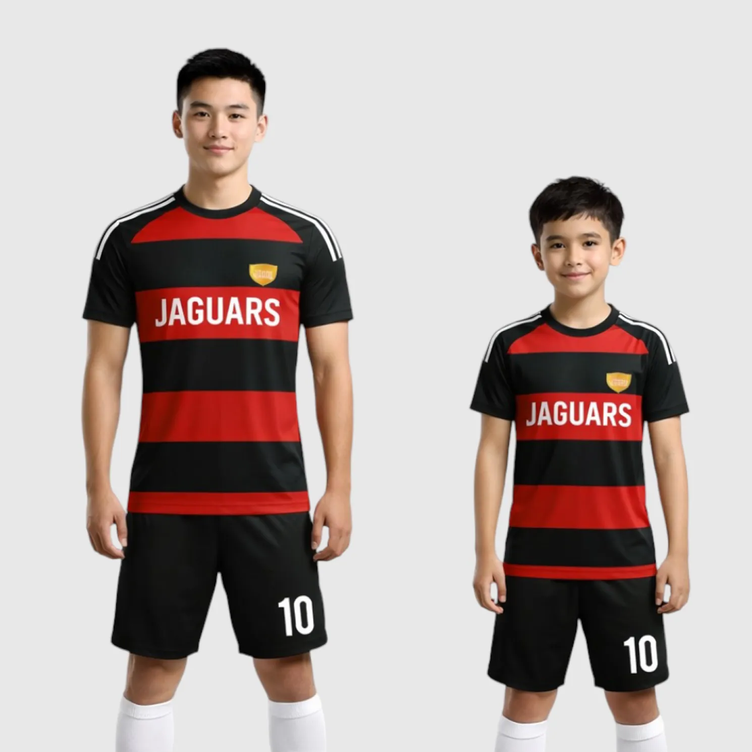 SB 1118 Black/Red Sublimation Custom Soccer Jersey Adult & Youth Unisex - Hipona Sports