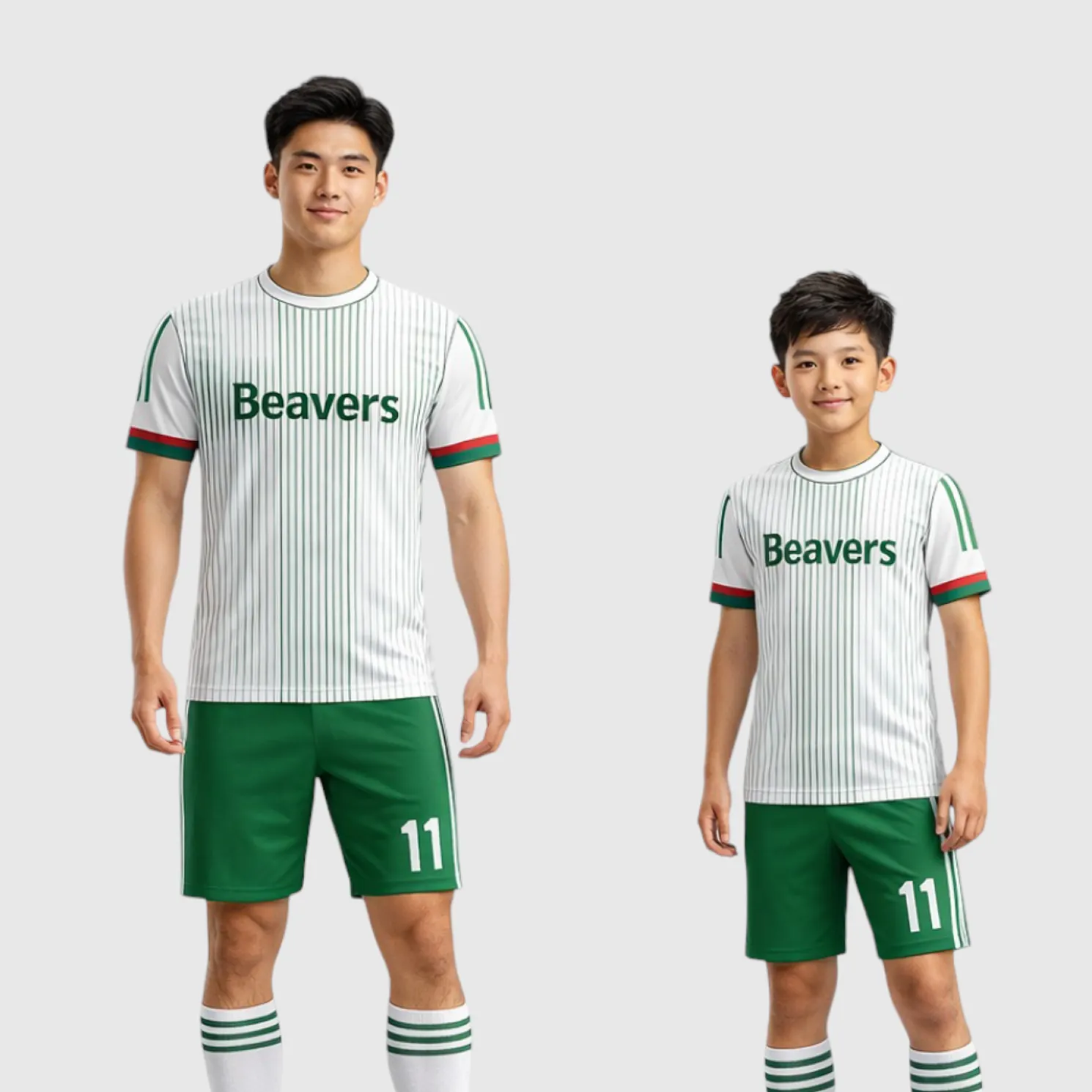 SB 1166 White/Green Sublimation Custom Soccer Jersey Adult & Youth Unisex - Hipona Sports