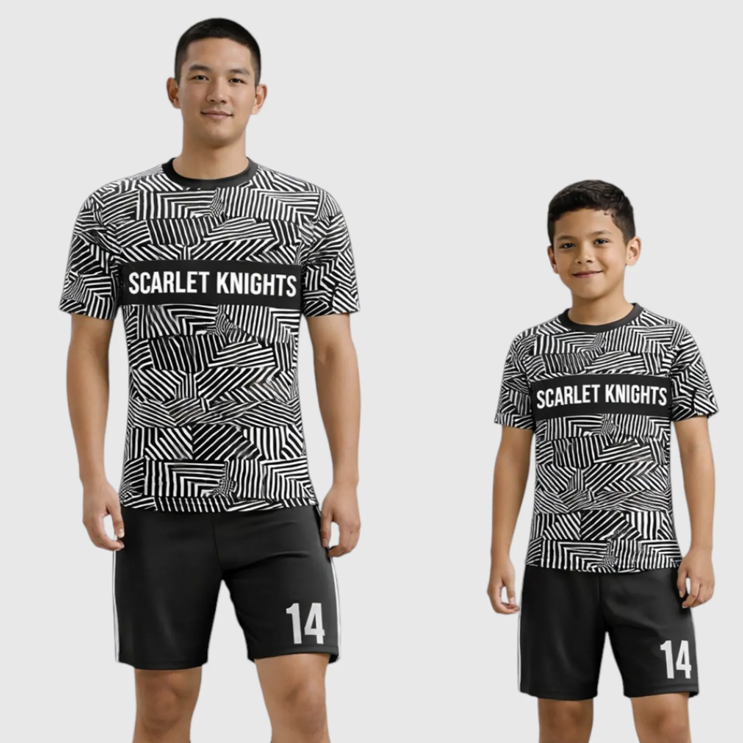 SB 1265 Black and White Sublimation Custom Soccer Jersey Adult & Youth Unisex - Hipona Sports