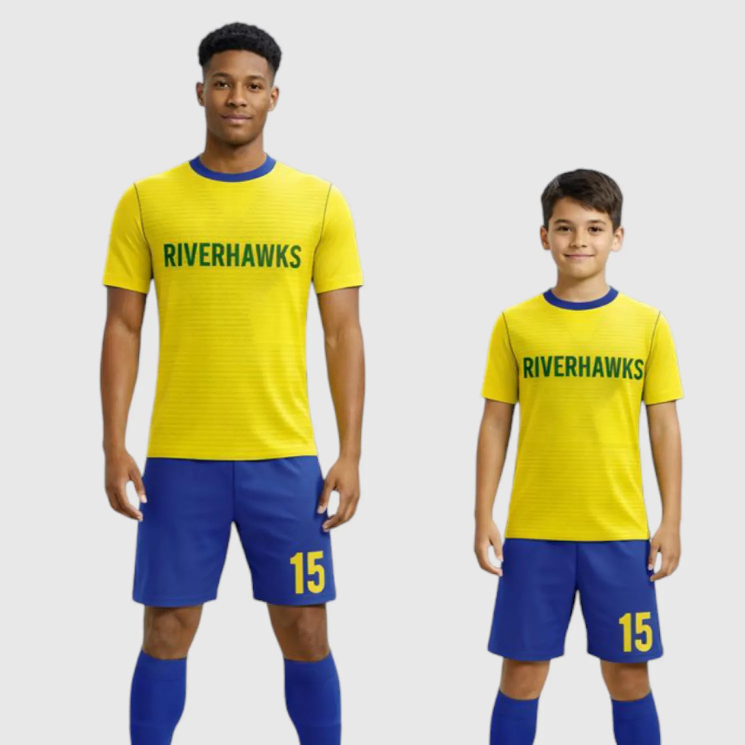 SB 12785 Yellow and Blue Sublimation Custom Soccer Jersey Adult & Youth Unisex - Hipona Sports