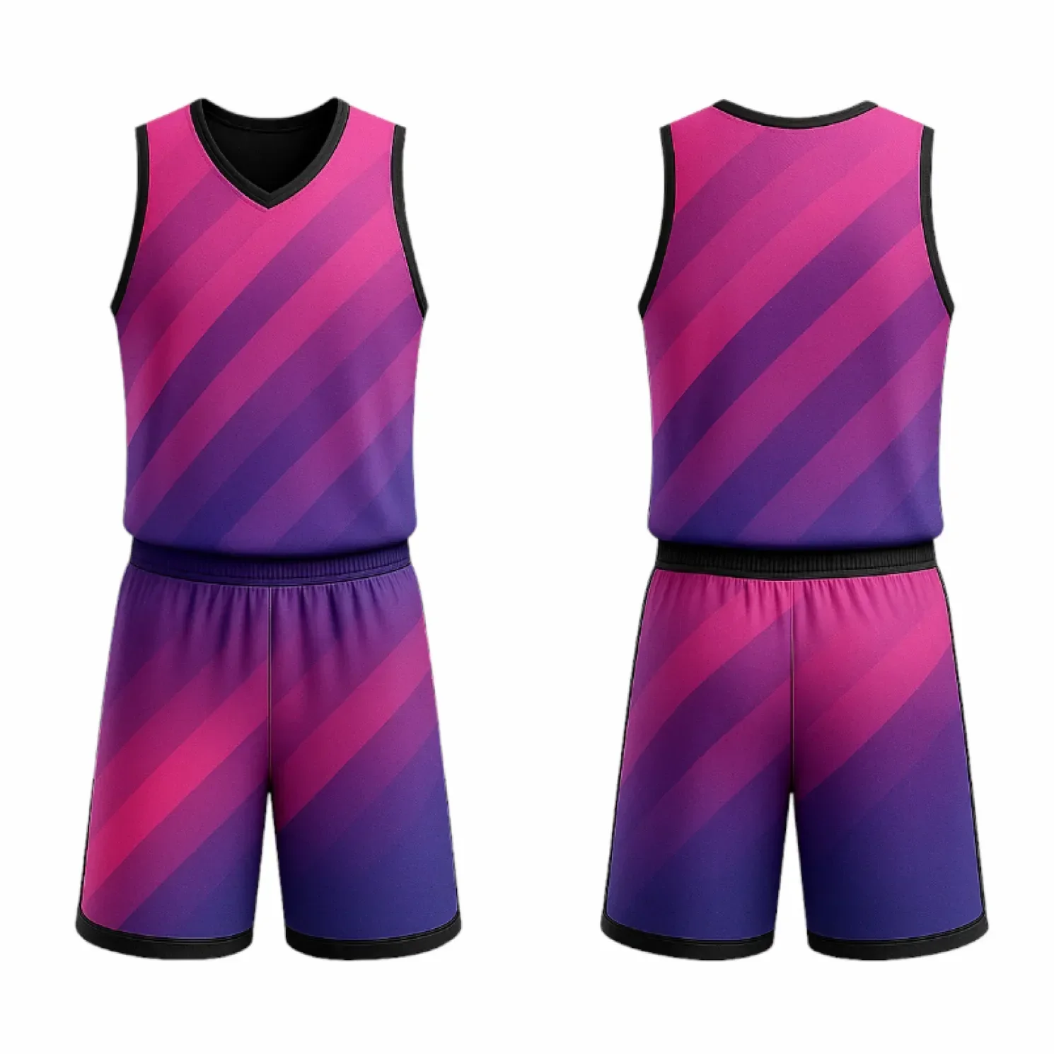 BBU-102 Purple Customizable Basketball Jersey With Optional Shorts - Hipona Sports