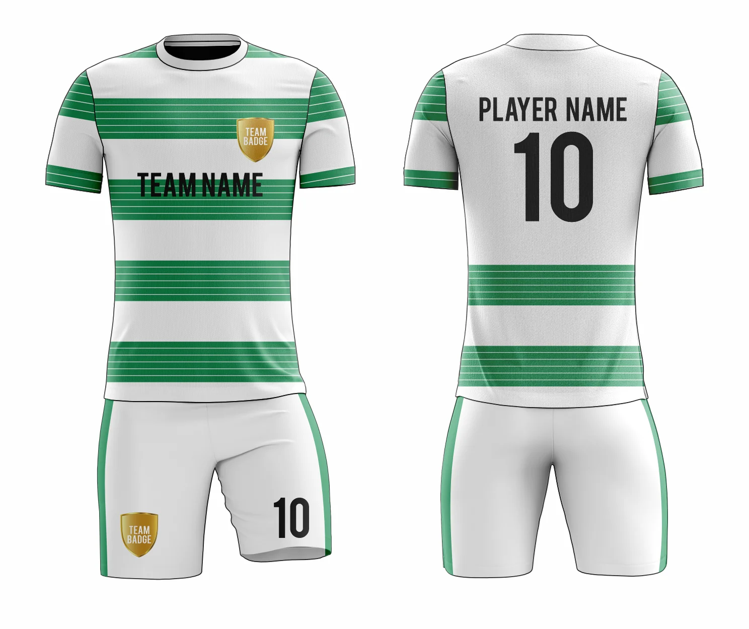 SB 1272 White and Green Sublimation Custom Soccer Jersey Adult & Youth Unisex - Hipona Sports