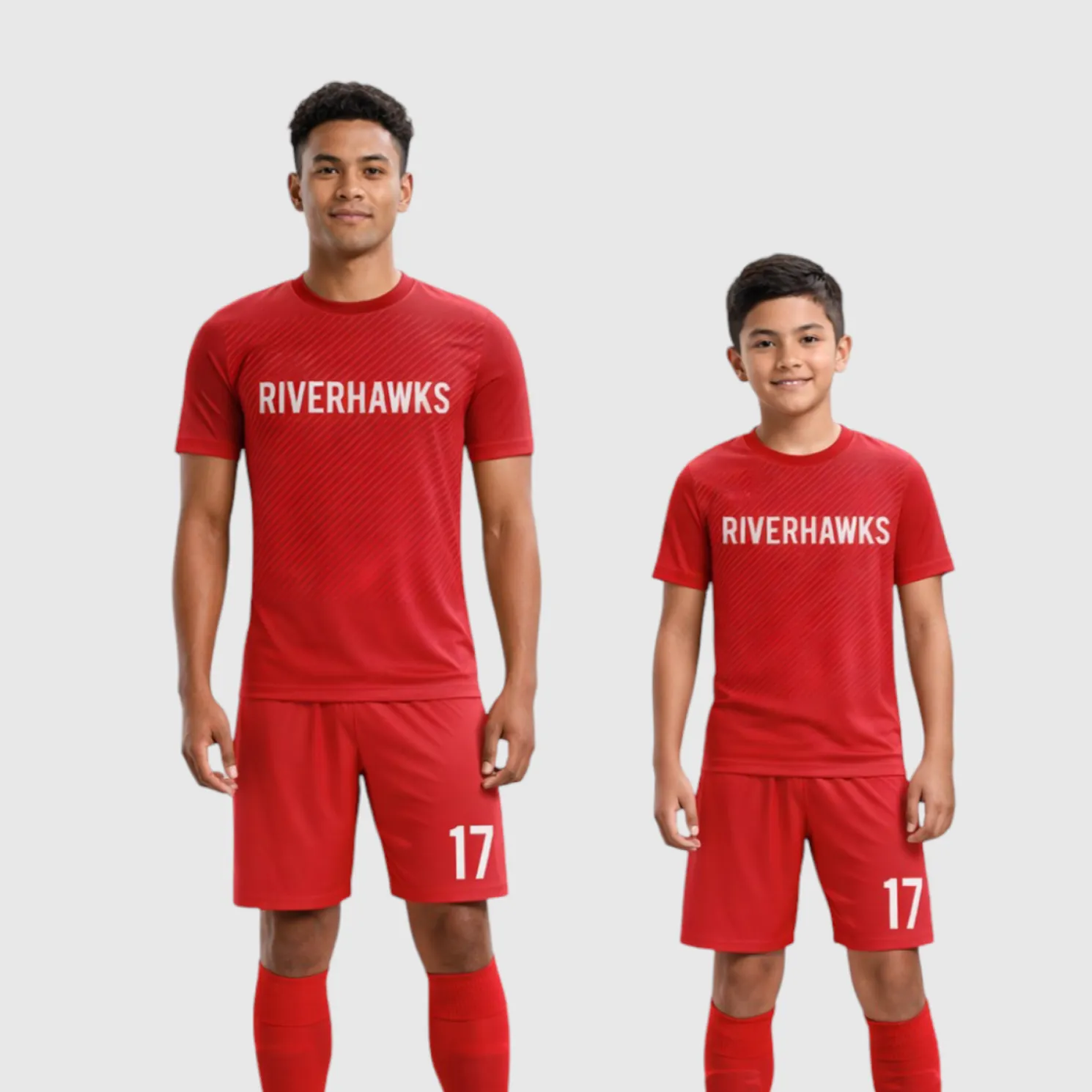 SB 1074 Red Sublimation Custom Soccer Jersey Adult & Youth Unisex - Hipona Sports