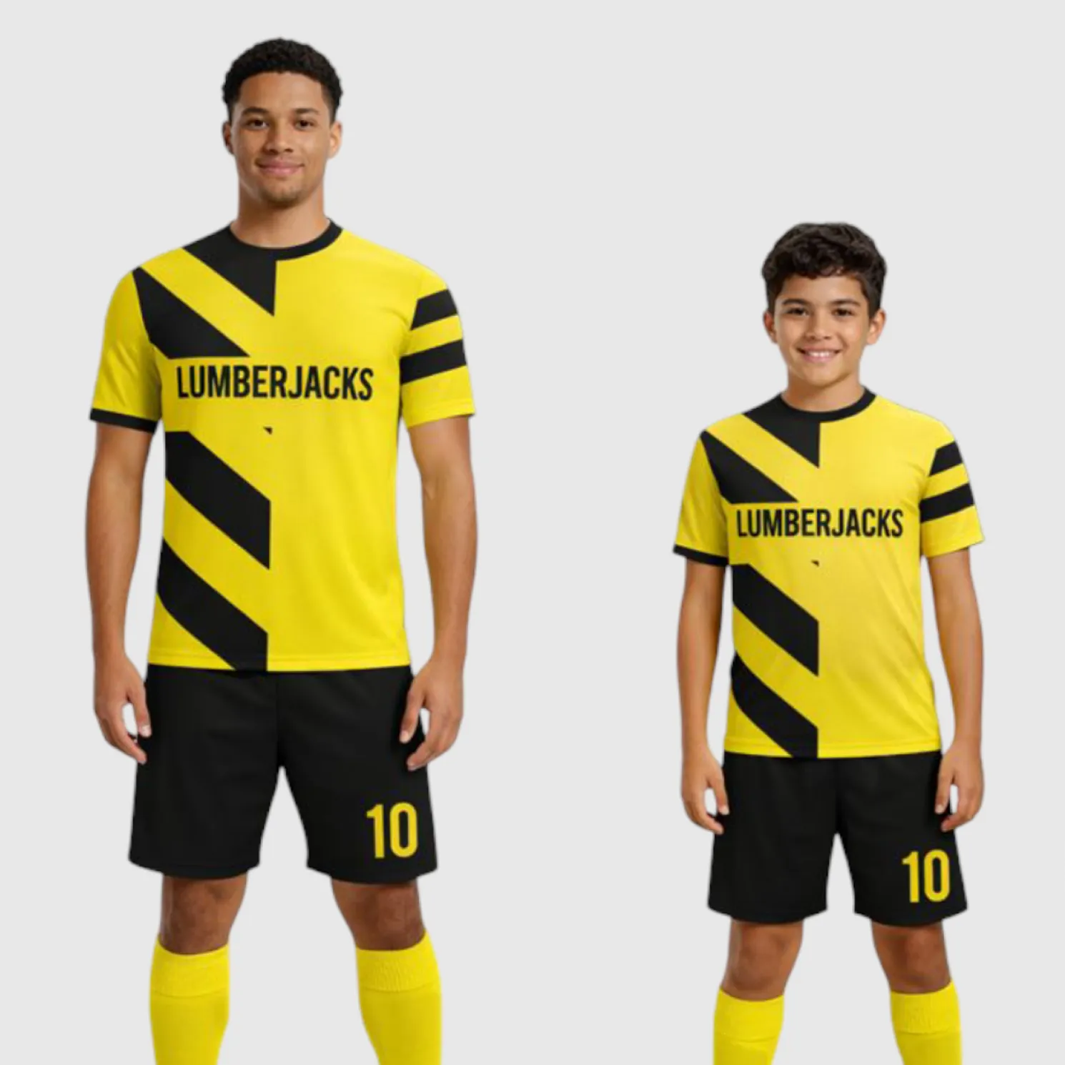 SB 12808 Yellow and Black Sublimation Custom Soccer Jersey Adult & Youth Unisex - Hipona Sports