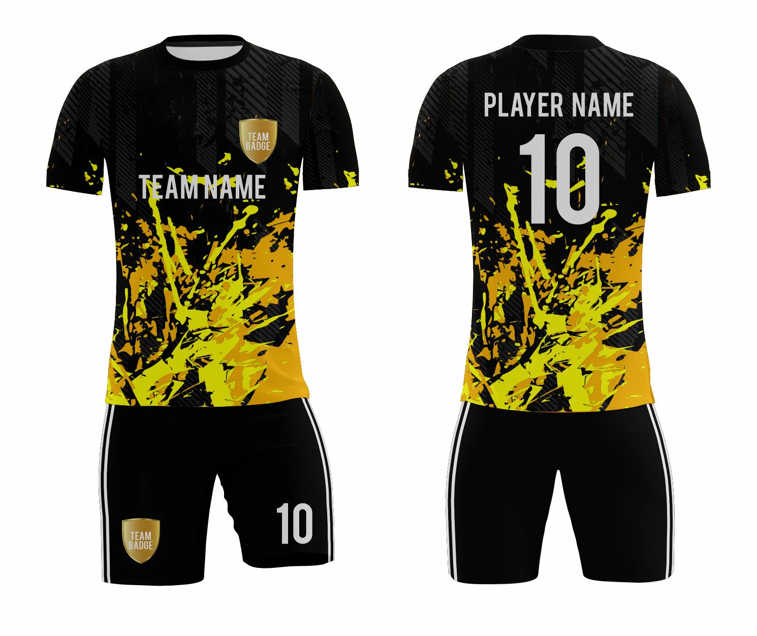 SB 1061 Black/Yellow Sublimation Custom Soccer Jersey Adult & Youth Unisex - Hipona Sports
