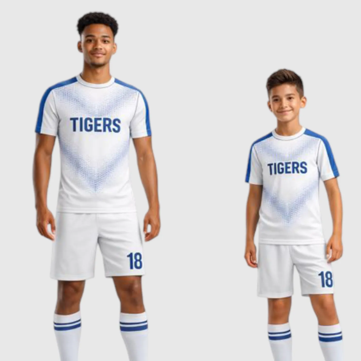 SB 12847 White Sublimation Custom Soccer Jersey Adult & Youth Unisex - Hipona Sports