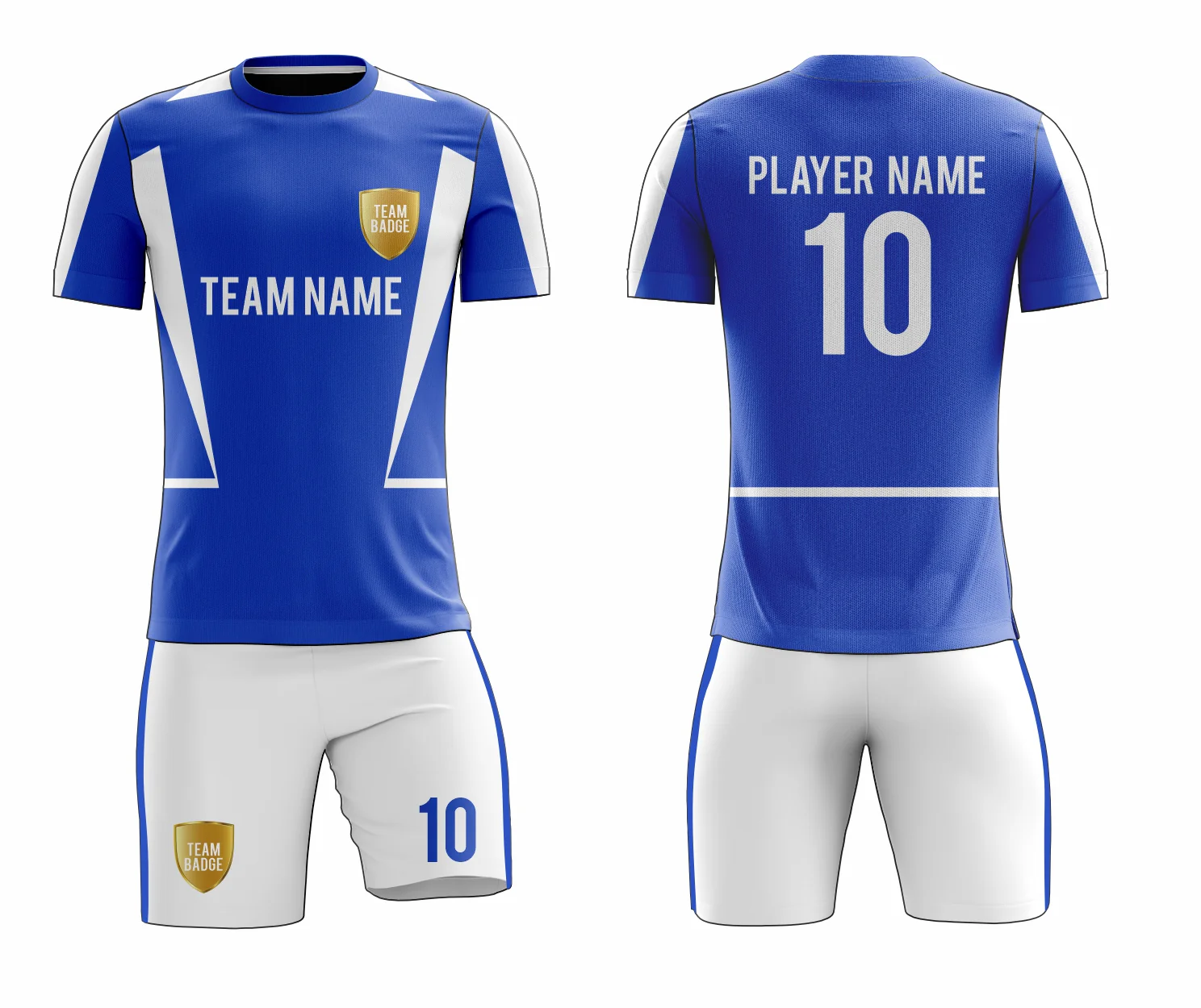 SB 12797 Blue and White Sublimation Custom Soccer Jersey Adult & Youth Unisex - Hipona Sports