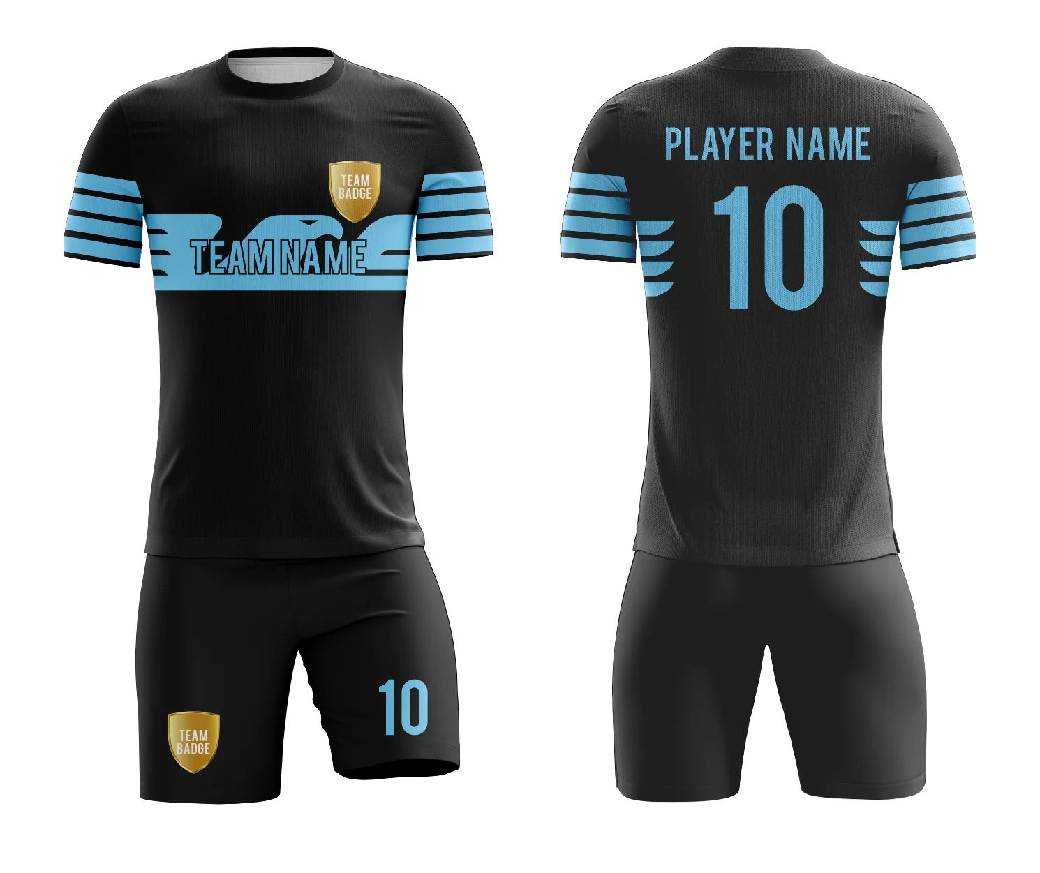 SB 1057 Black Sublimation Custom Soccer Jersey Adult & Youth Unisex - Hipona Sports