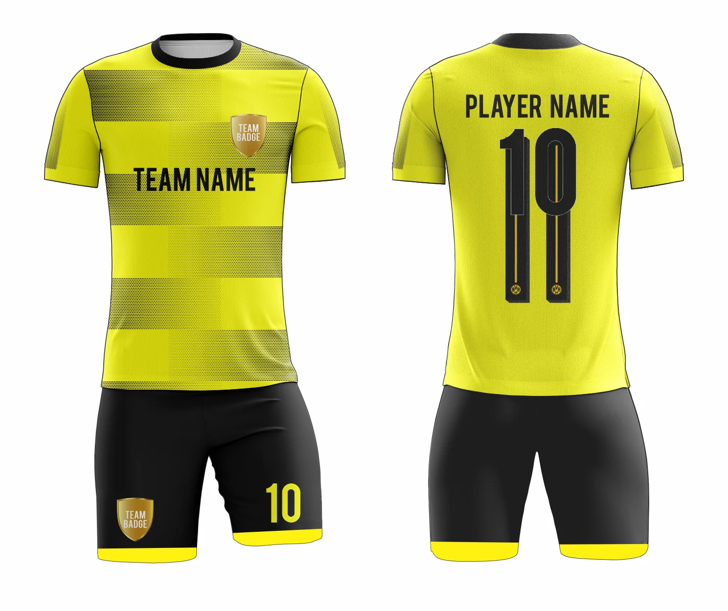 SB 12814 Yellow and Black Sublimation Custom Soccer Jersey Adult & Youth Unisex - Hipona Sports