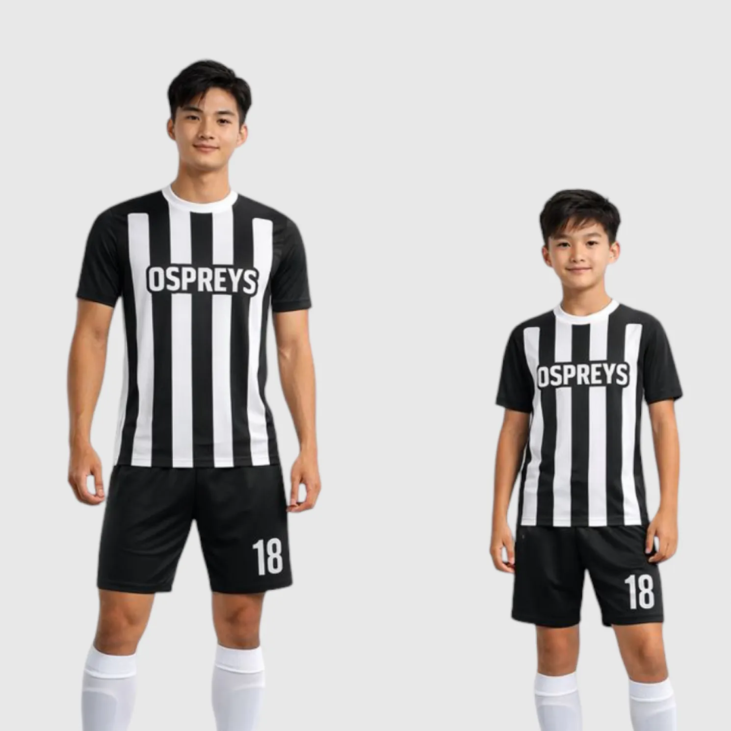 SB 1078 Black/White Sublimation Custom Soccer Jersey Adult & Youth Unisex - Hipona Sports