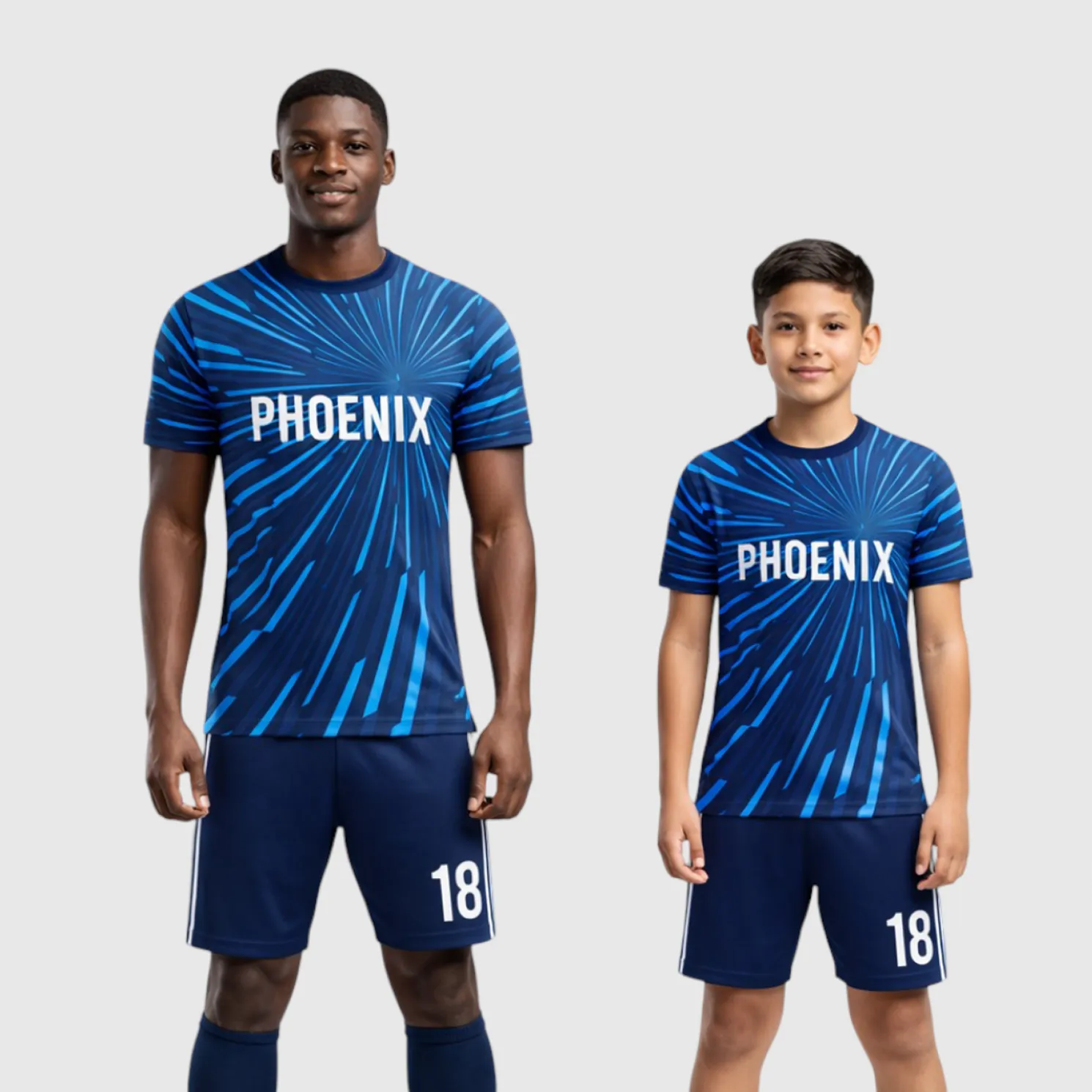 SB 1032 Blue Sublimation Custom Soccer Jersey Adult & Youth Unisex - Hipona Sports