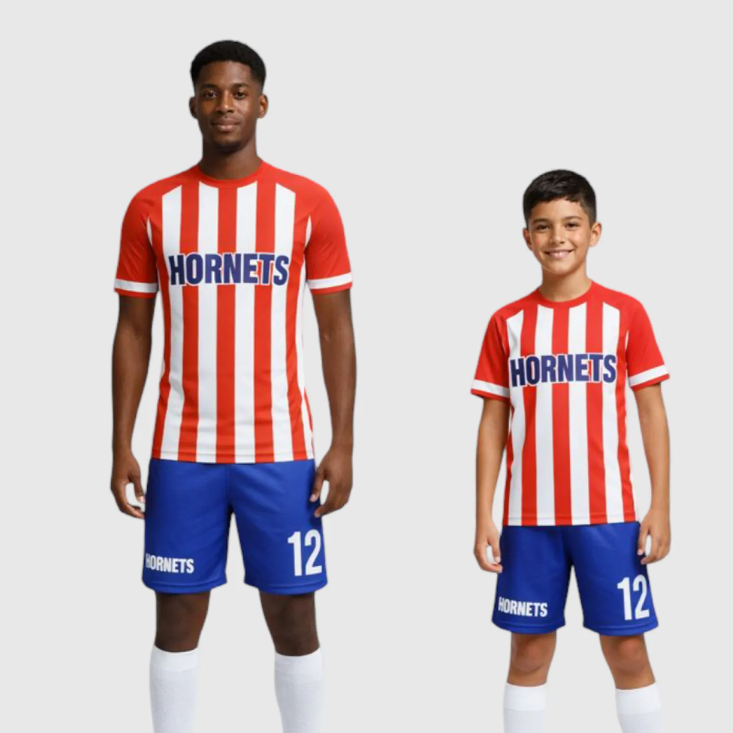 SB 12898 Red, White and Blue Sublimation Custom Soccer Jersey Adult & Youth Unisex - Hipona Sports