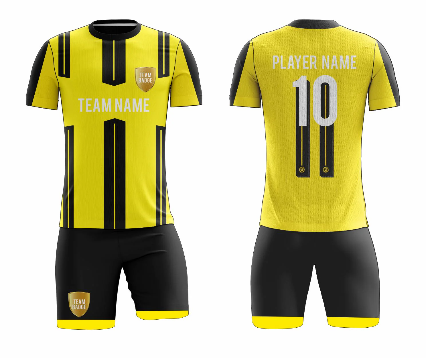 SB 12821 Yellow and Black Sublimation Custom Soccer Jersey Adult & Youth Unisex - Hipona Sports