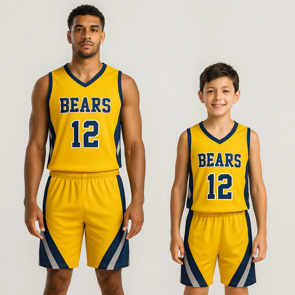 BBU-101 Yellow Customizable Basketball Jersey With Optional Shorts - Hipona Sports