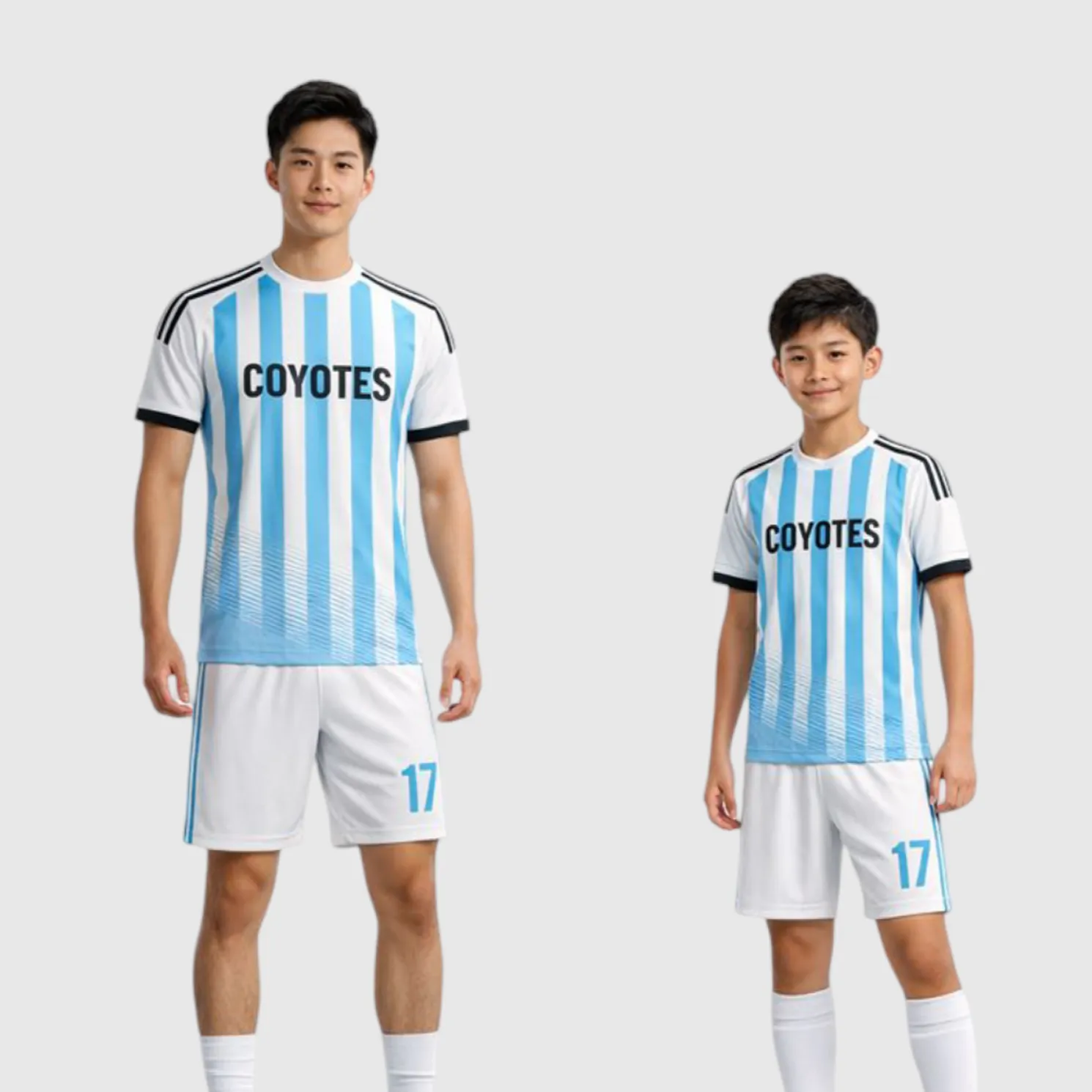 SB 1173 White/Blue Sublimation Custom Soccer Jersey Adult & Youth Unisex - Hipona Sports