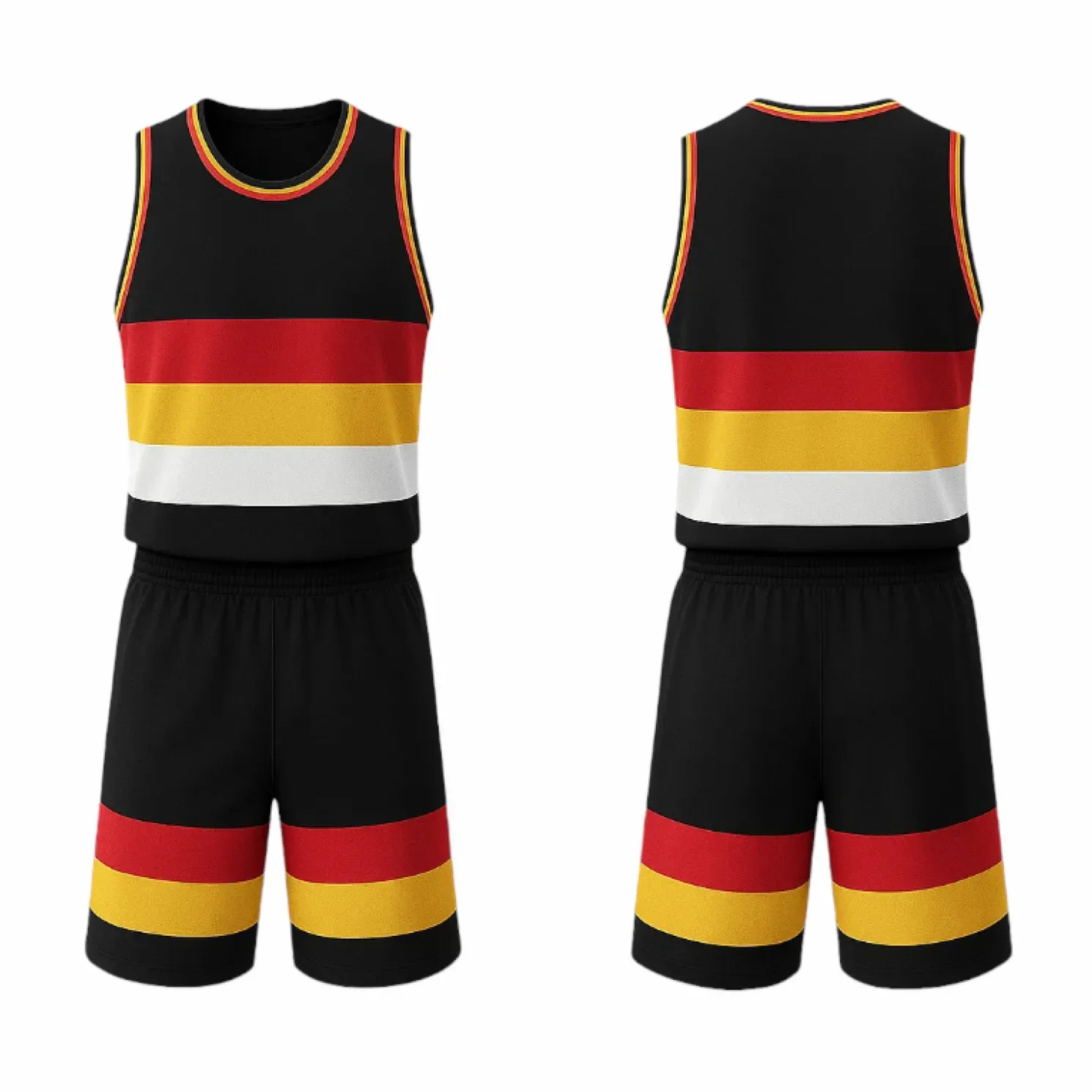 BBU-116 Black Customizable Basketball Jersey With Optional Shorts - Hipona Sports