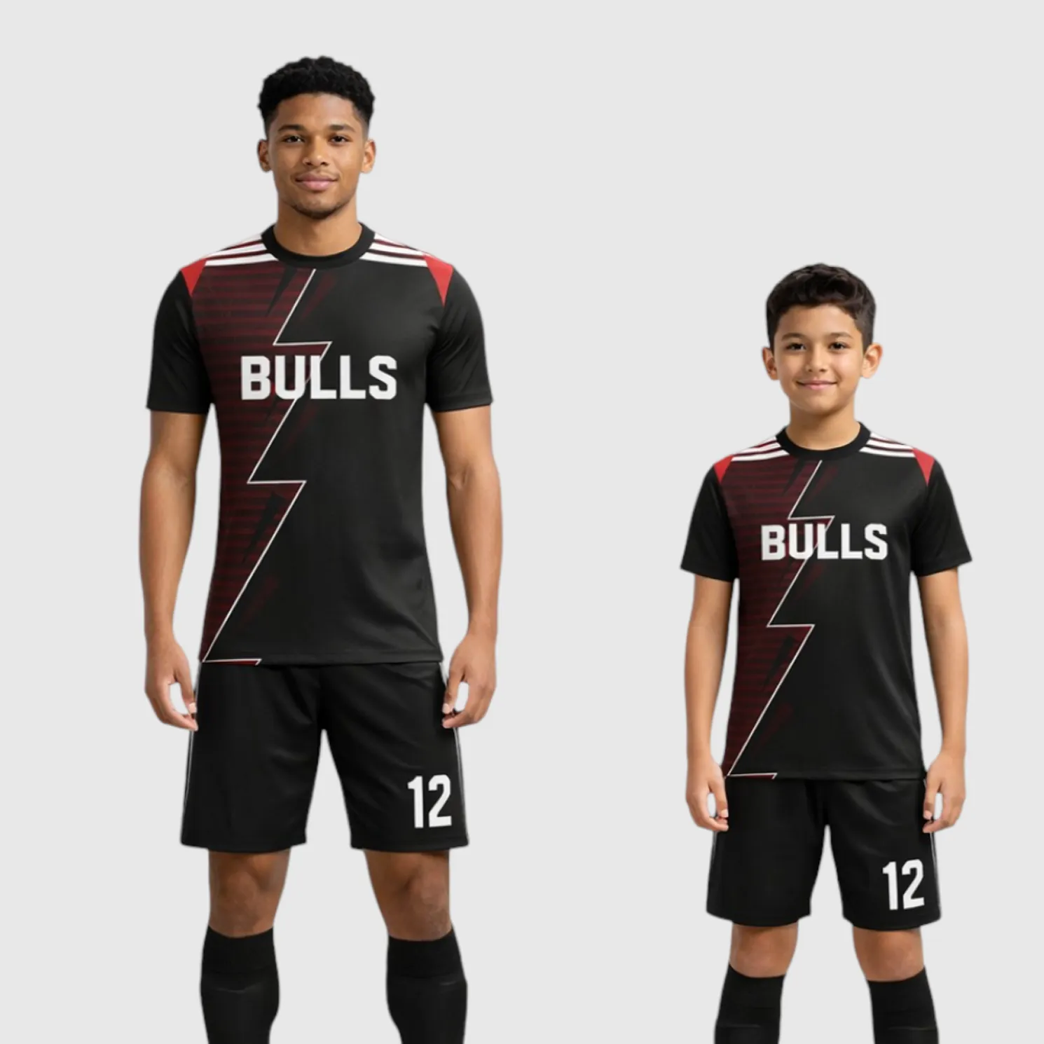 SB 1092 Black Sublimation Custom Soccer Jersey Adult & Youth Unisex - Hipona Sports