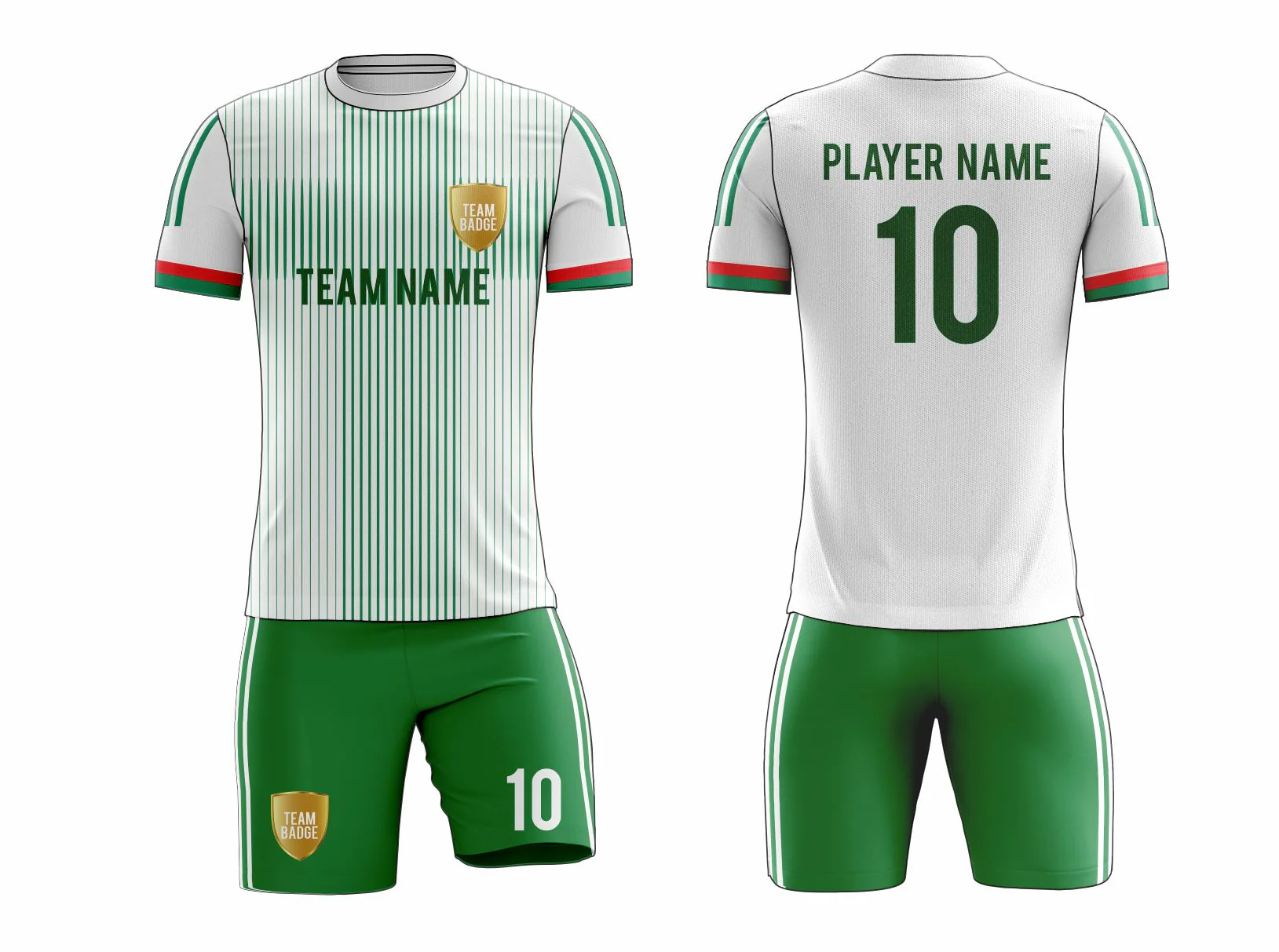 SB 1166 White/Green Sublimation Custom Soccer Jersey Adult & Youth Unisex - Hipona Sports