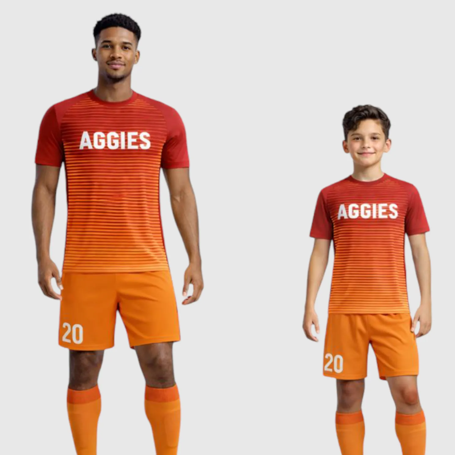 SB 12886 Orange Sublimation Custom Soccer Jersey Adult & Youth Unisex - Hipona Sports