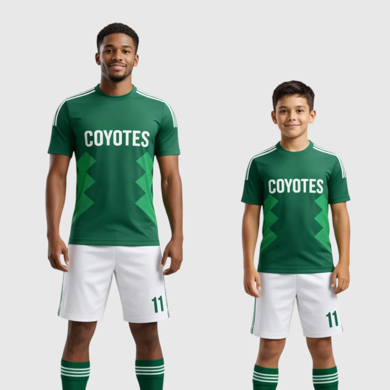 SB 1120 Green/White Sublimation Custom Soccer Jersey Adult & Youth Unisex - Hipona Sports