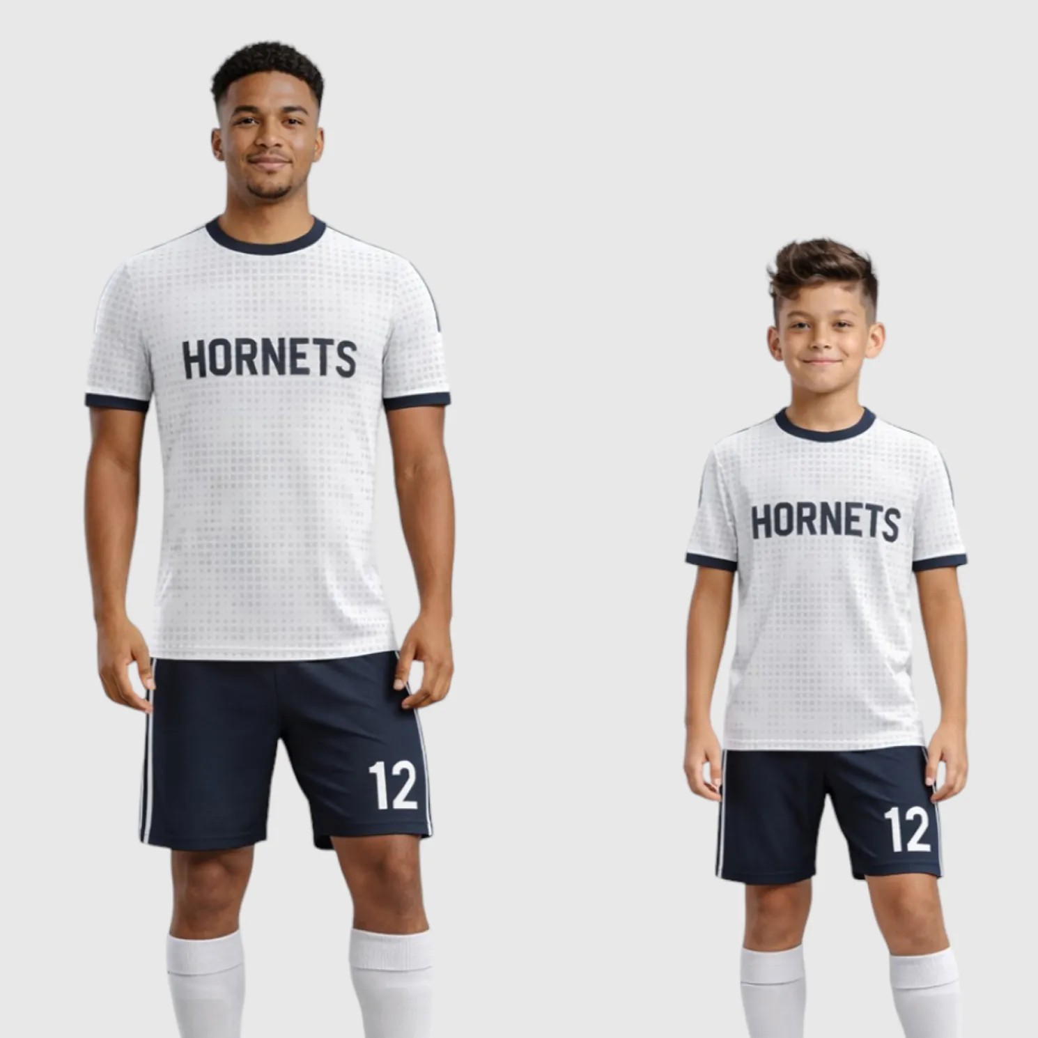 SB 12860 White and Black Sublimation Custom Soccer Jersey Adult & Youth Unisex - Hipona Sports