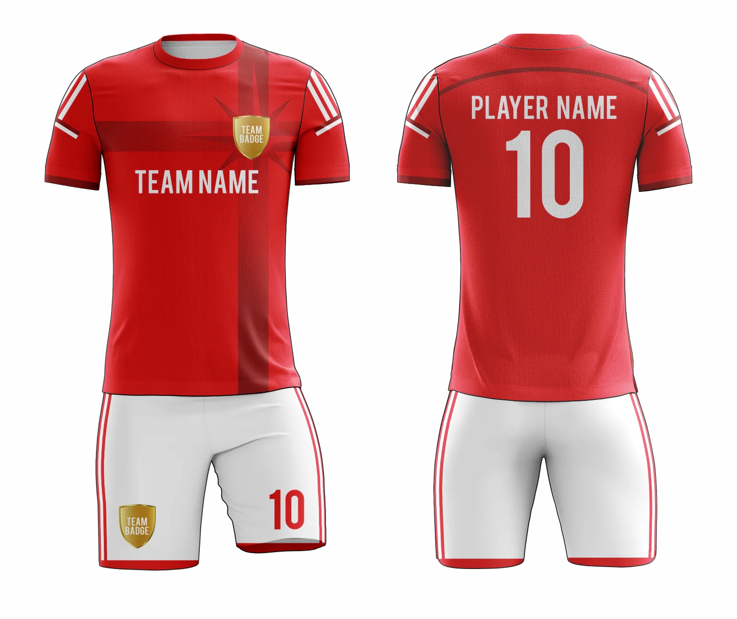 SB 12877 Red and White Sublimation Custom Soccer Jersey Adult & Youth Unisex - Hipona Sports