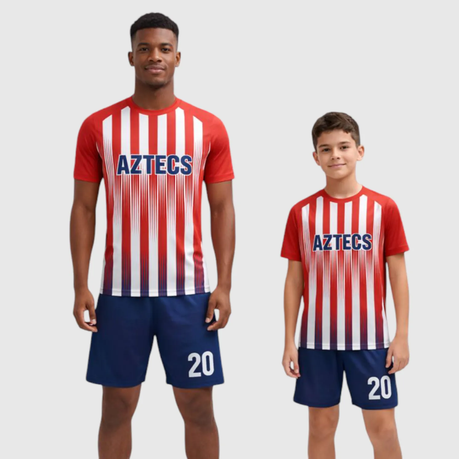 SB 12893 Red, White and Blue Sublimation Custom Soccer Jersey Adult & Youth Unisex - Hipona Sports