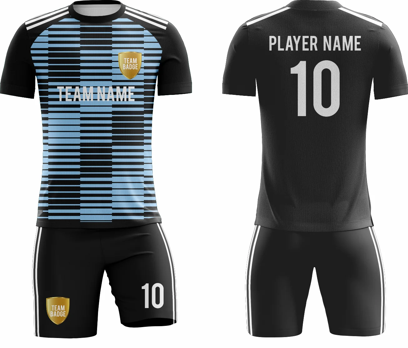 SB 1243 Black/Blue Sublimation Custom Soccer Jersey Adult & Youth Unisex - Hipona Sports