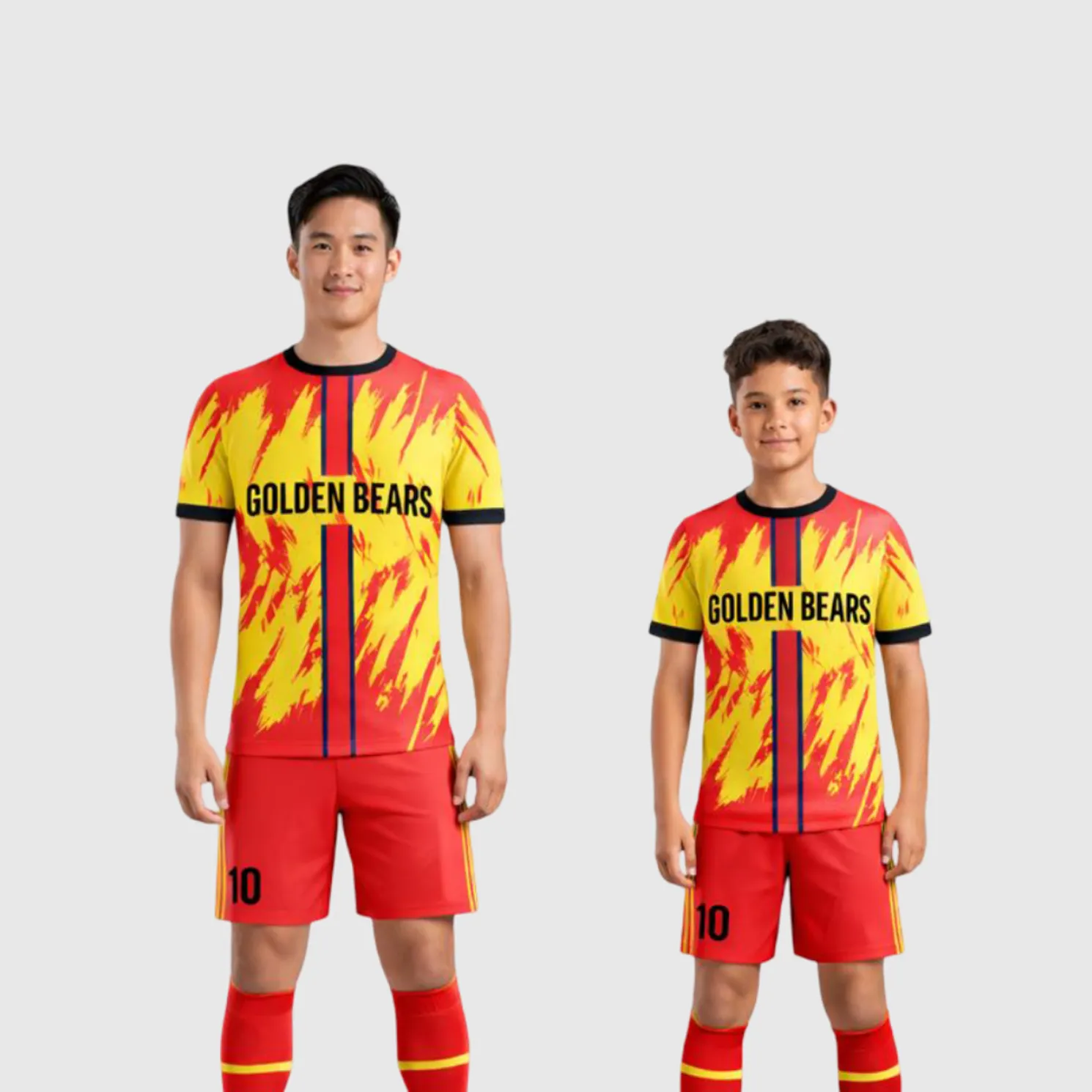 SB 1003 Red/Yellow Sublimation Custom Soccer Jersey Adult & Youth Unisex - Hipona Sports