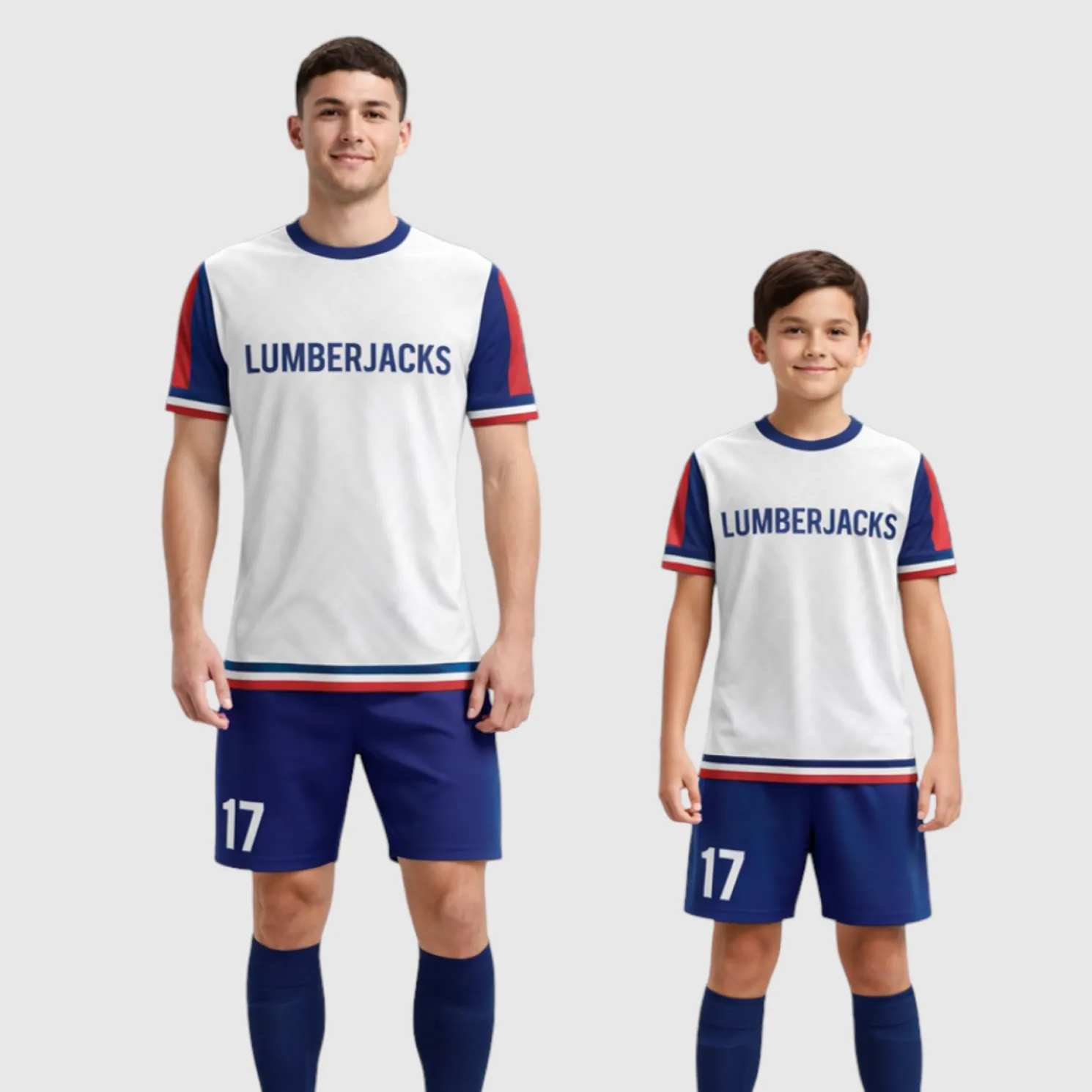 SB 1228 White/Blue Sublimation Custom Soccer Jersey Adult & Youth Unisex - Hipona Sports