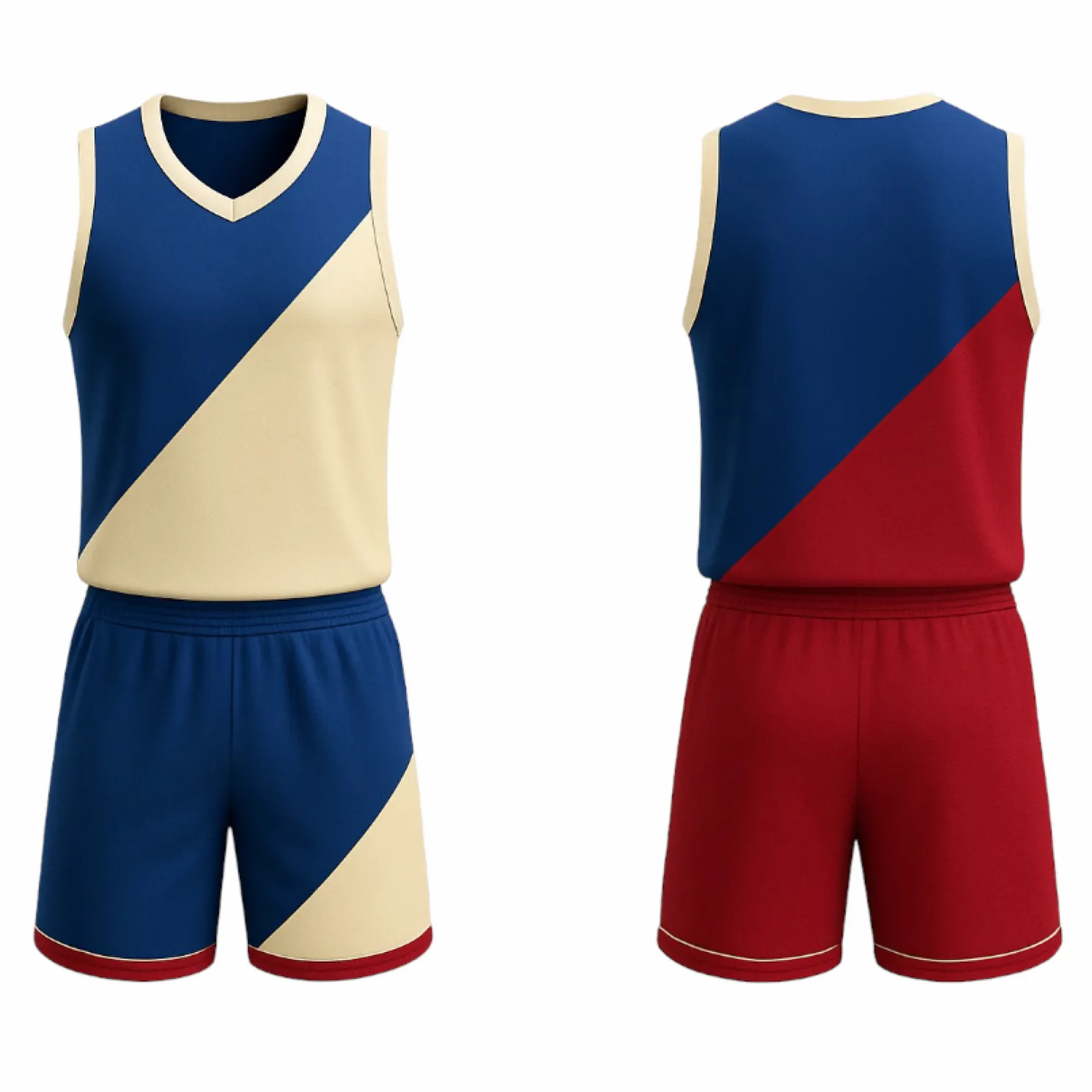 BBU-108 Blue Customizable Basketball Jersey With Optional Shorts - Hipona Sports