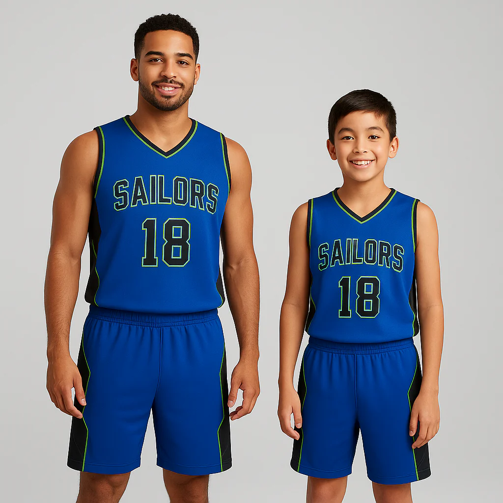 BBU-130 Royal Blue Customizable Basketball Jersey With Optional Shorts - Hipona Sports