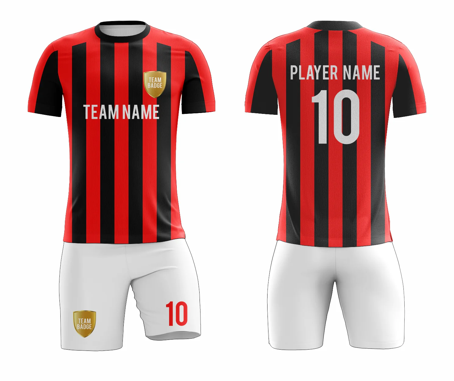 SB 1069 Red/Black/White Sublimation Custom Soccer Jersey Adult & Youth Unisex - Hipona Sports