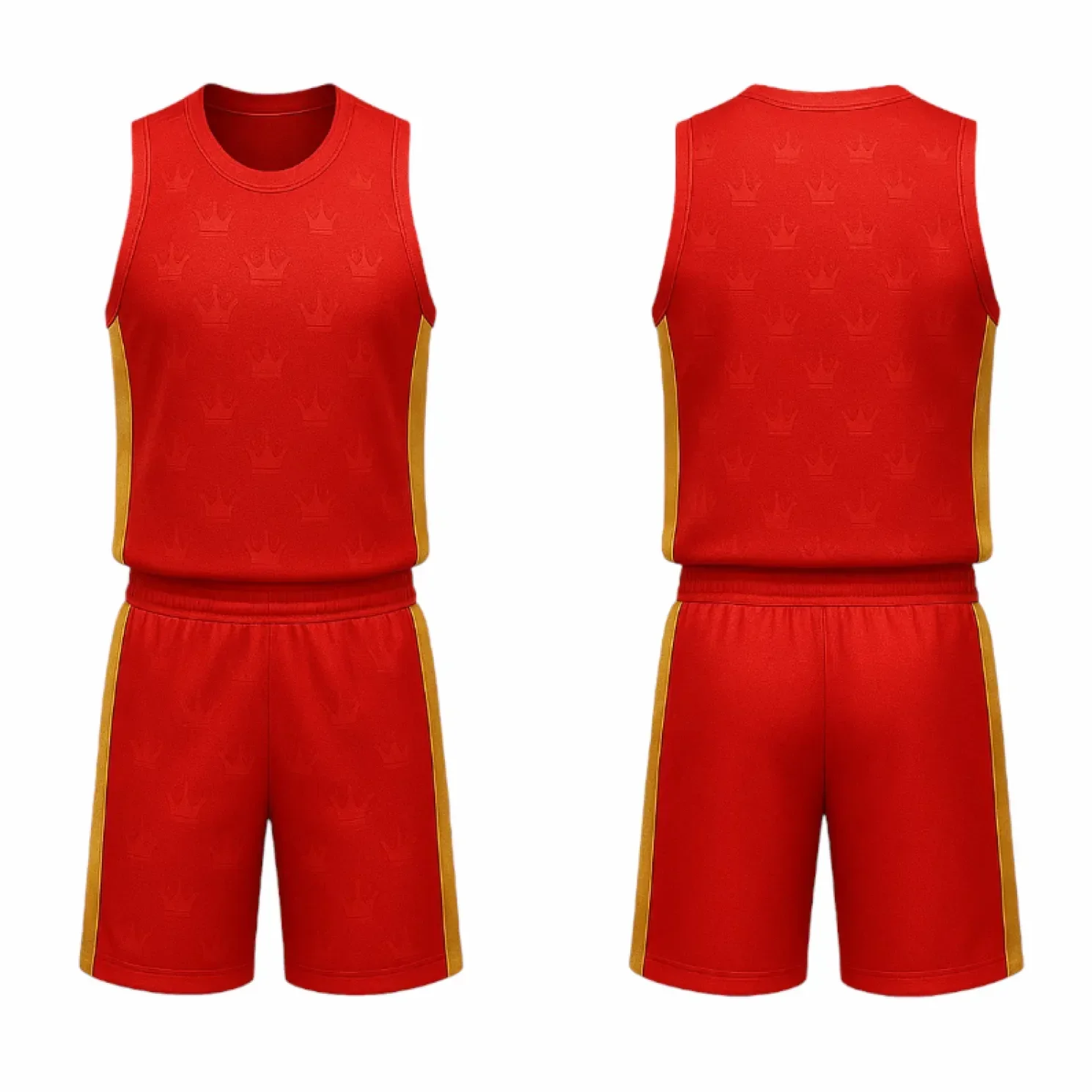 BBU-133 Red Customizable Basketball Jersey With Optional Shorts - Hipona Sports