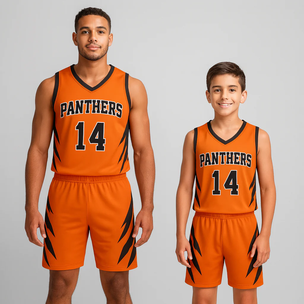 BBU-131 Orange Customizable Basketball Jersey With Optional Shorts - Hipona Sports