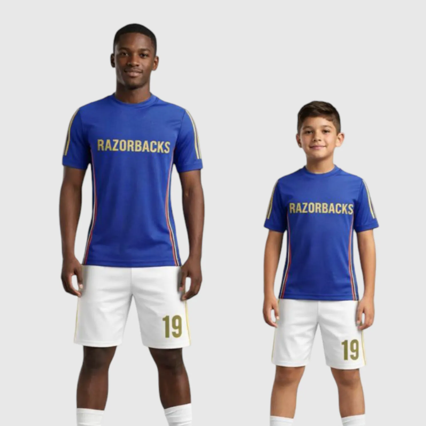 SB 1142 Blue/White Sublimation Custom Soccer Jersey Adult & Youth Unisex - Hipona Sports