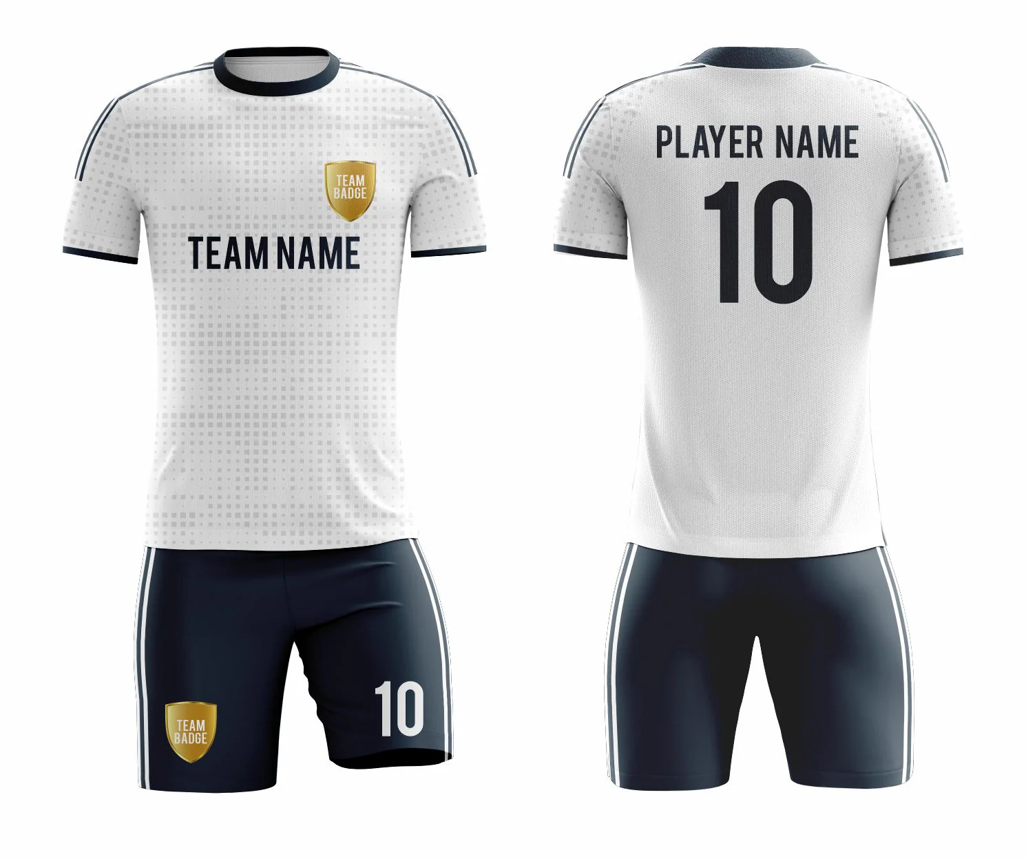 SB 12860 White and Black Sublimation Custom Soccer Jersey Adult & Youth Unisex - Hipona Sports