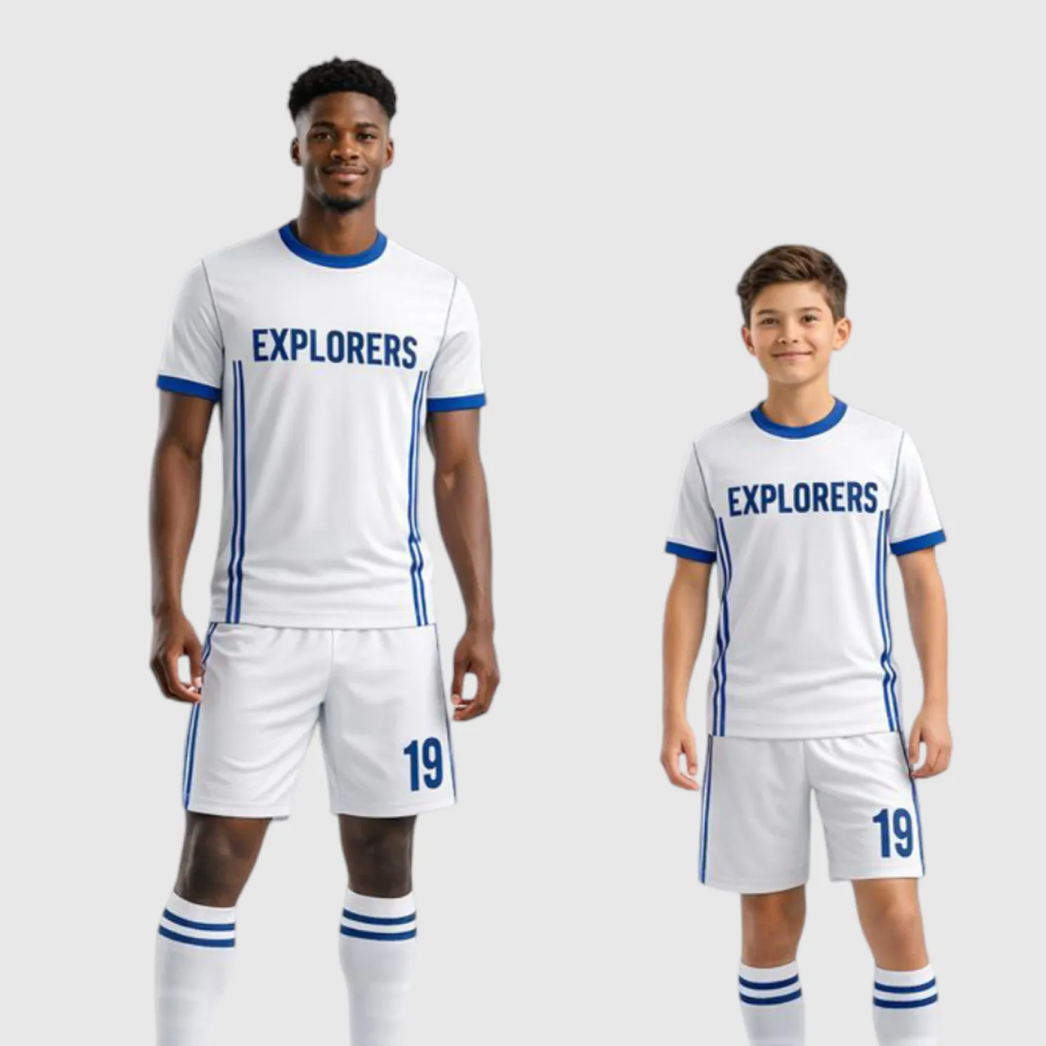 SB 12853 White Sublimation Custom Soccer Jersey Adult & Youth Unisex - Hipona Sports