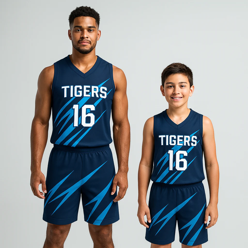BBU-135 Navy Customizable Basketball Jersey With Optional Shorts - Hipona Sports