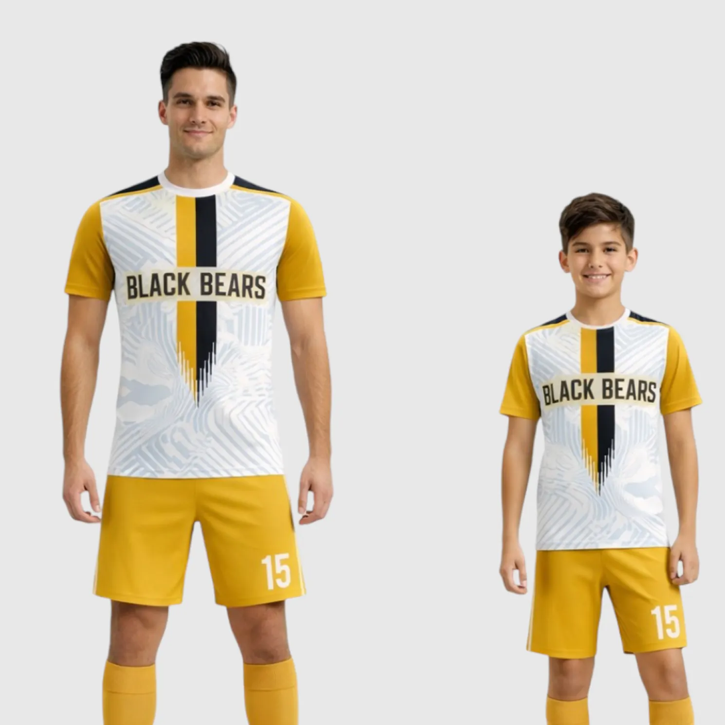 SB 1041 White/Yellow Sublimation Custom Soccer Jersey Adult & Youth Unisex - Hipona Sports