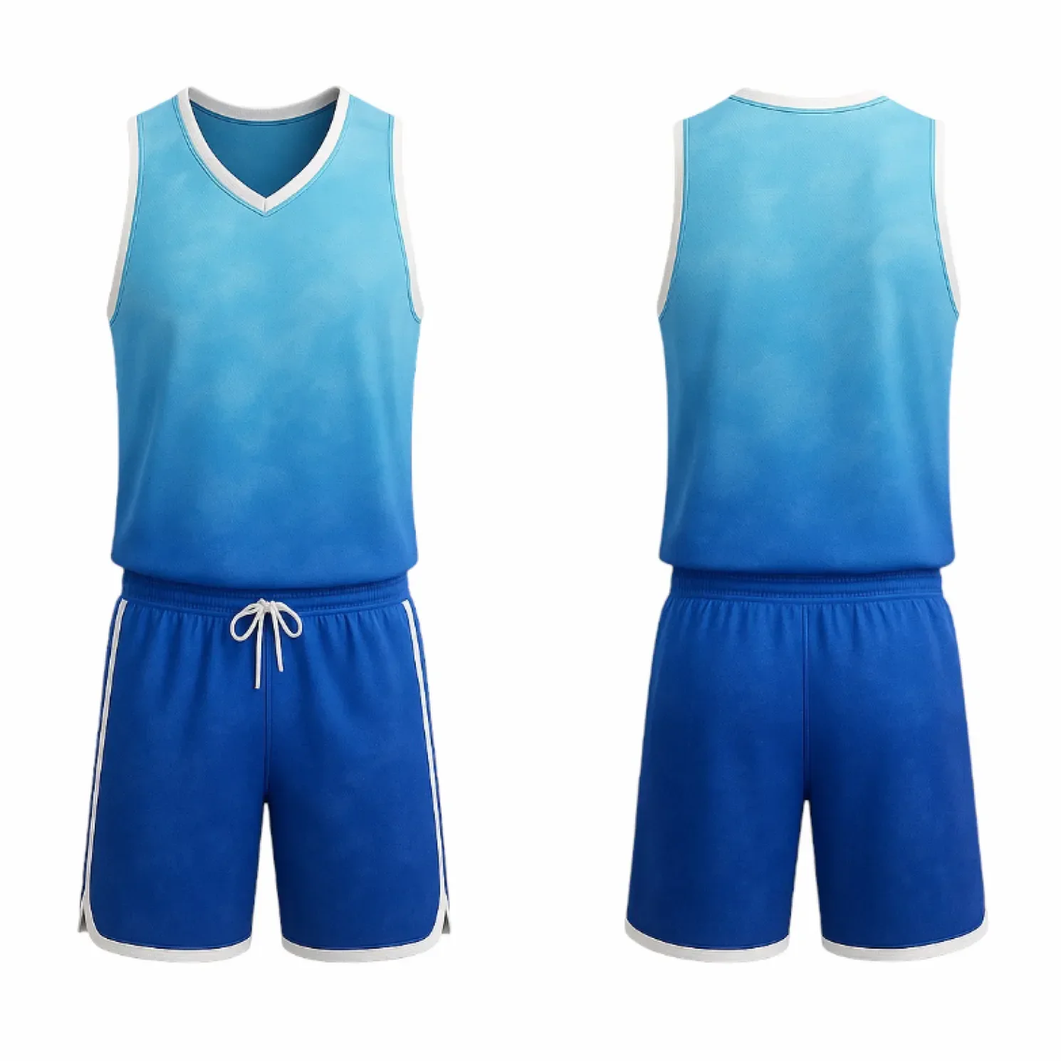 BBU-103 Blue Customizable Basketball Jersey With Optional Shorts - Hipona Sports