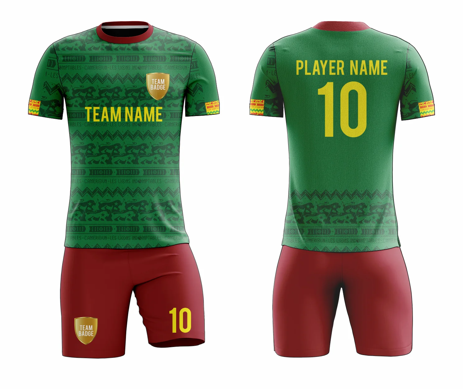 SB 1261 Green and Red Sublimation Custom Soccer Jersey Adult & Youth Unisex - Hipona Sports