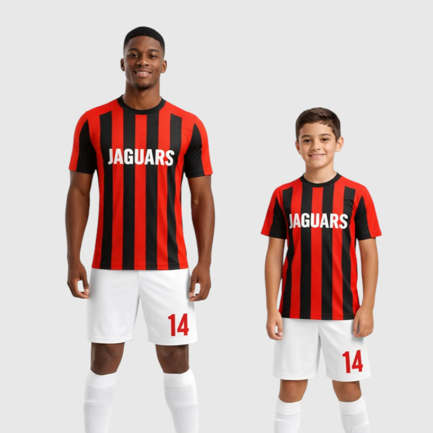 SB 1069 Red/Black/White Sublimation Custom Soccer Jersey Adult & Youth Unisex - Hipona Sports