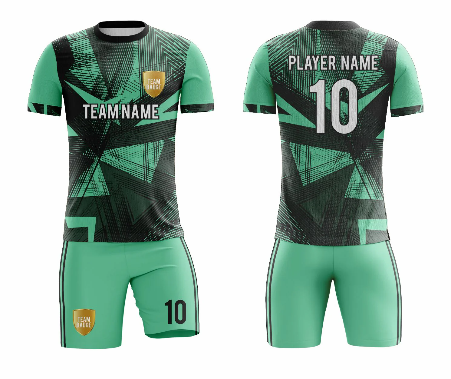 SB 1113 Green/Black Sublimation Custom Soccer Jersey Adult & Youth Unisex - Hipona Sports